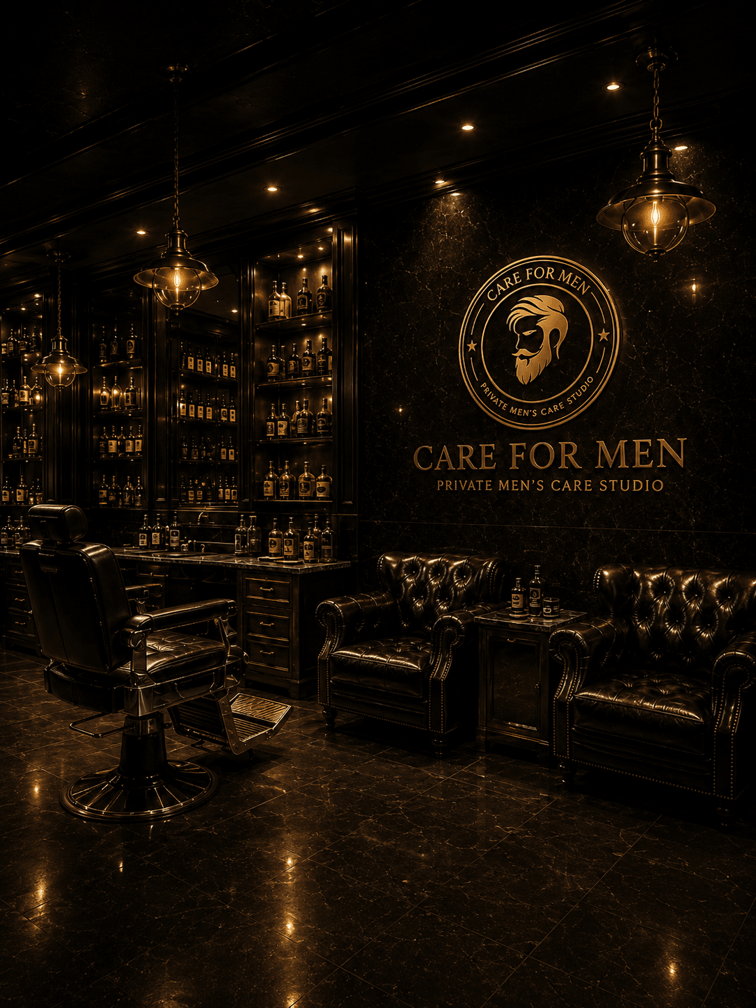 Ambiente interno premium da Care For Men