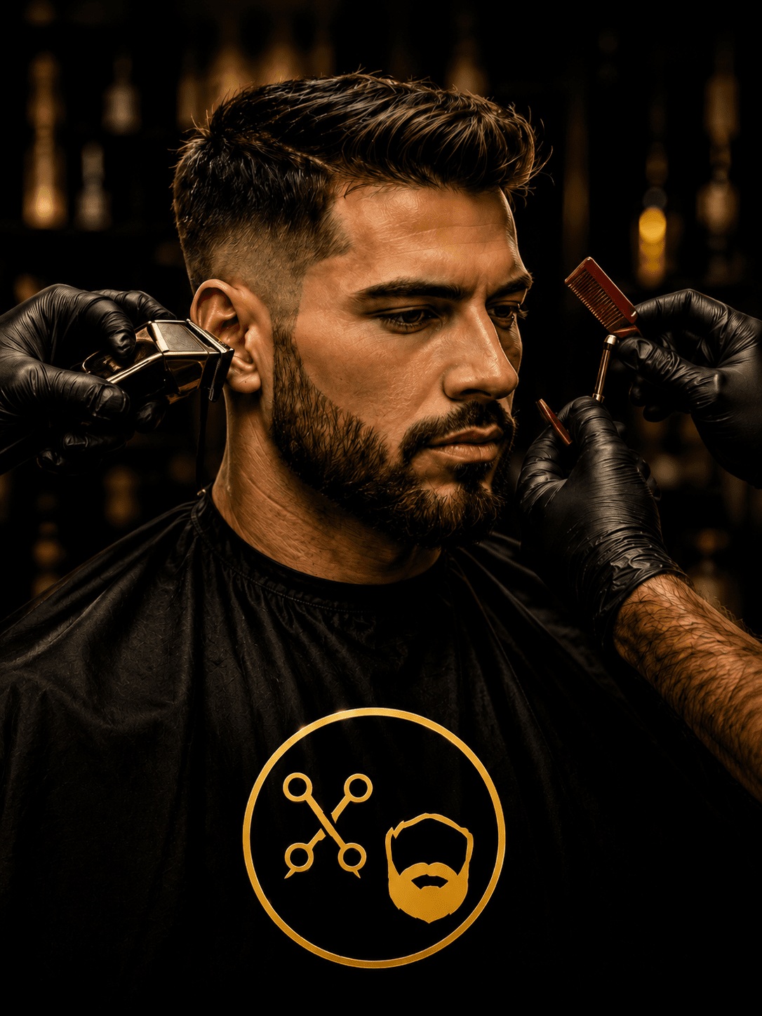 Atendimento premium combinando corte e barba